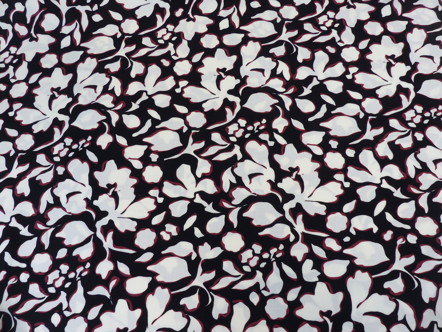 Viskose Popelin Stretch "Flower" schwarz
