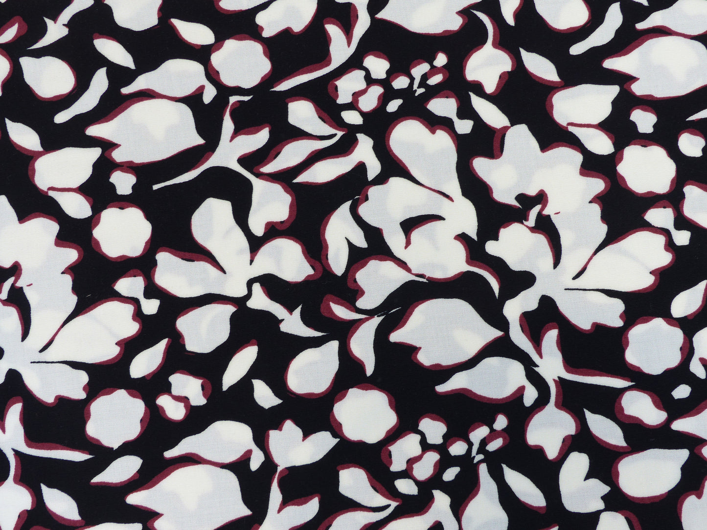 Viskose Popelin Stretch "Flower" schwarz