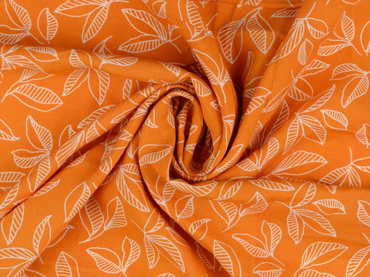 Viskosedruck Blätter senfgelb