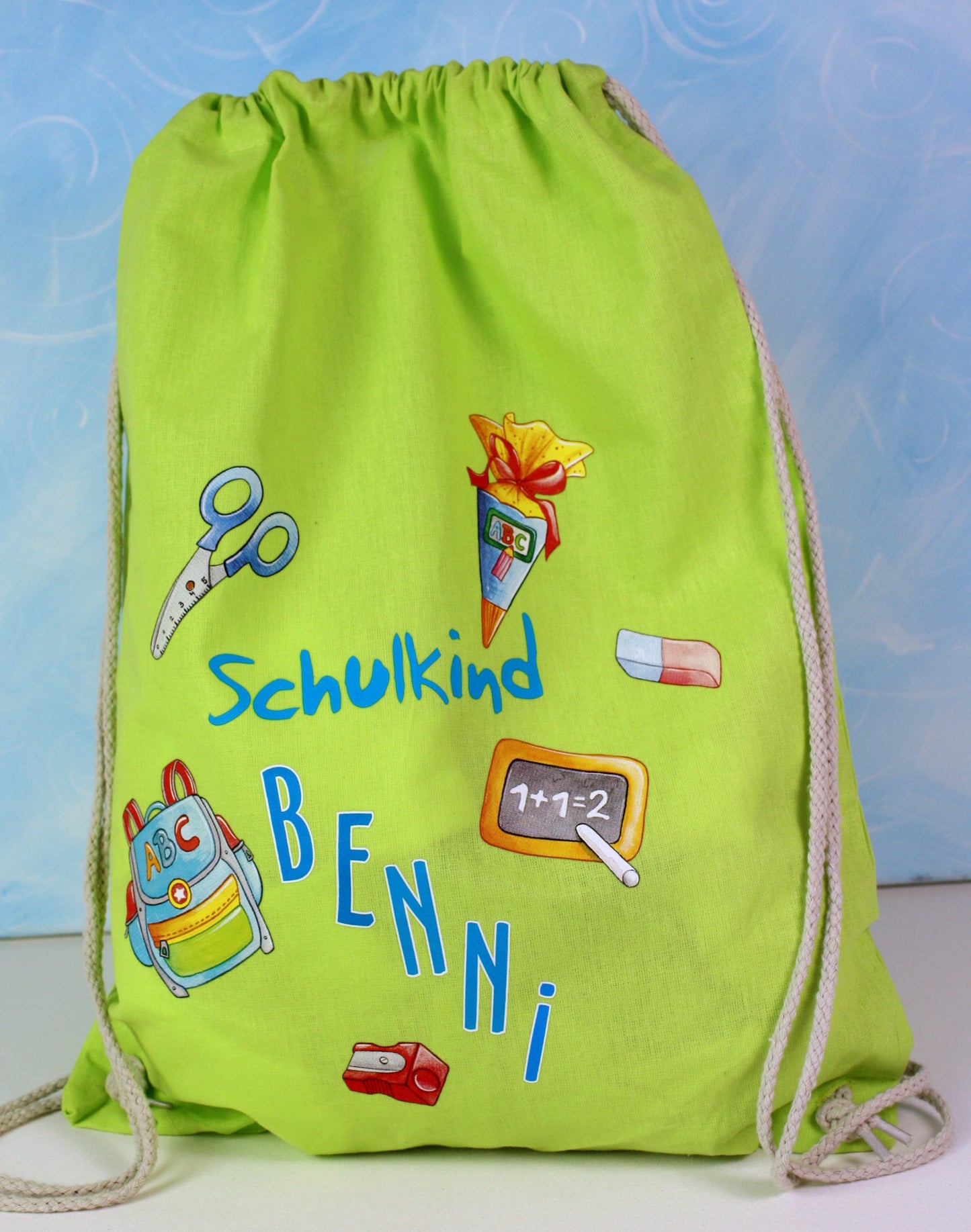 Bügelmotiv Schrift “Schulkind”, blau