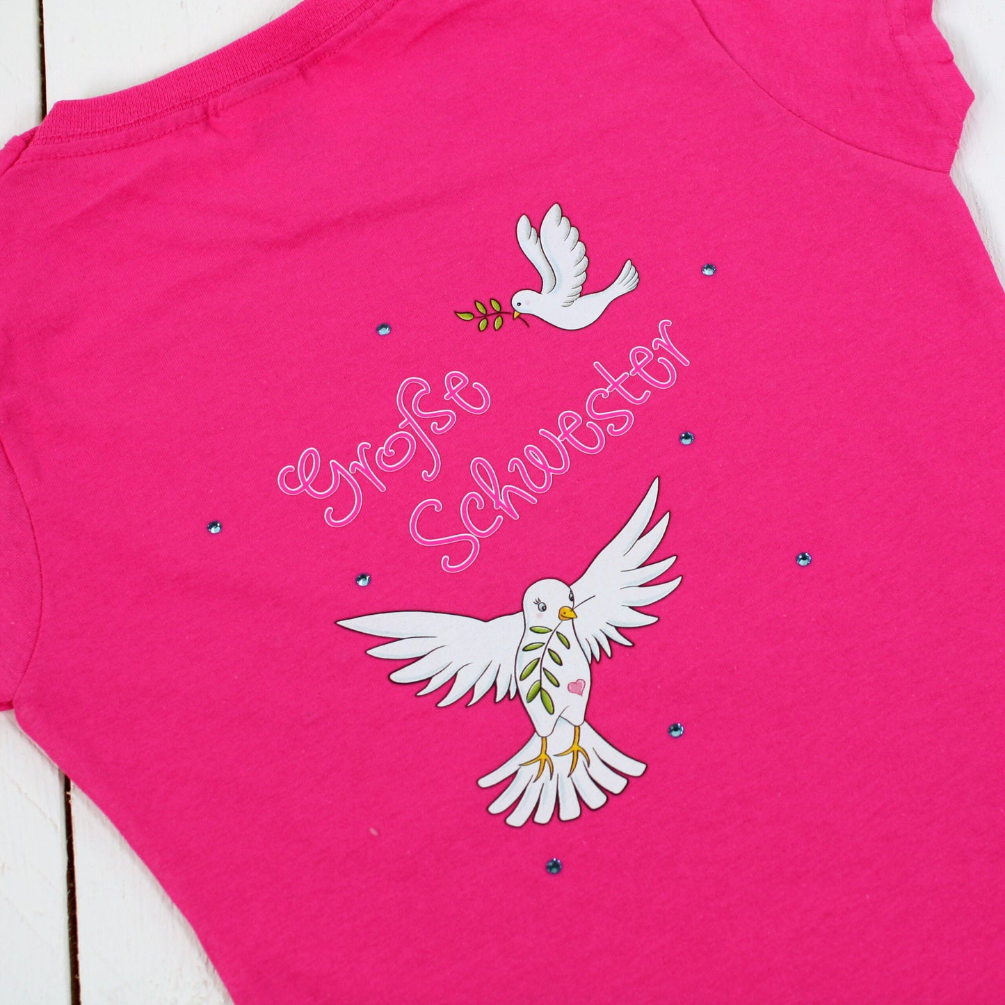 Bügelbild Set 2x Friedenstauben klein