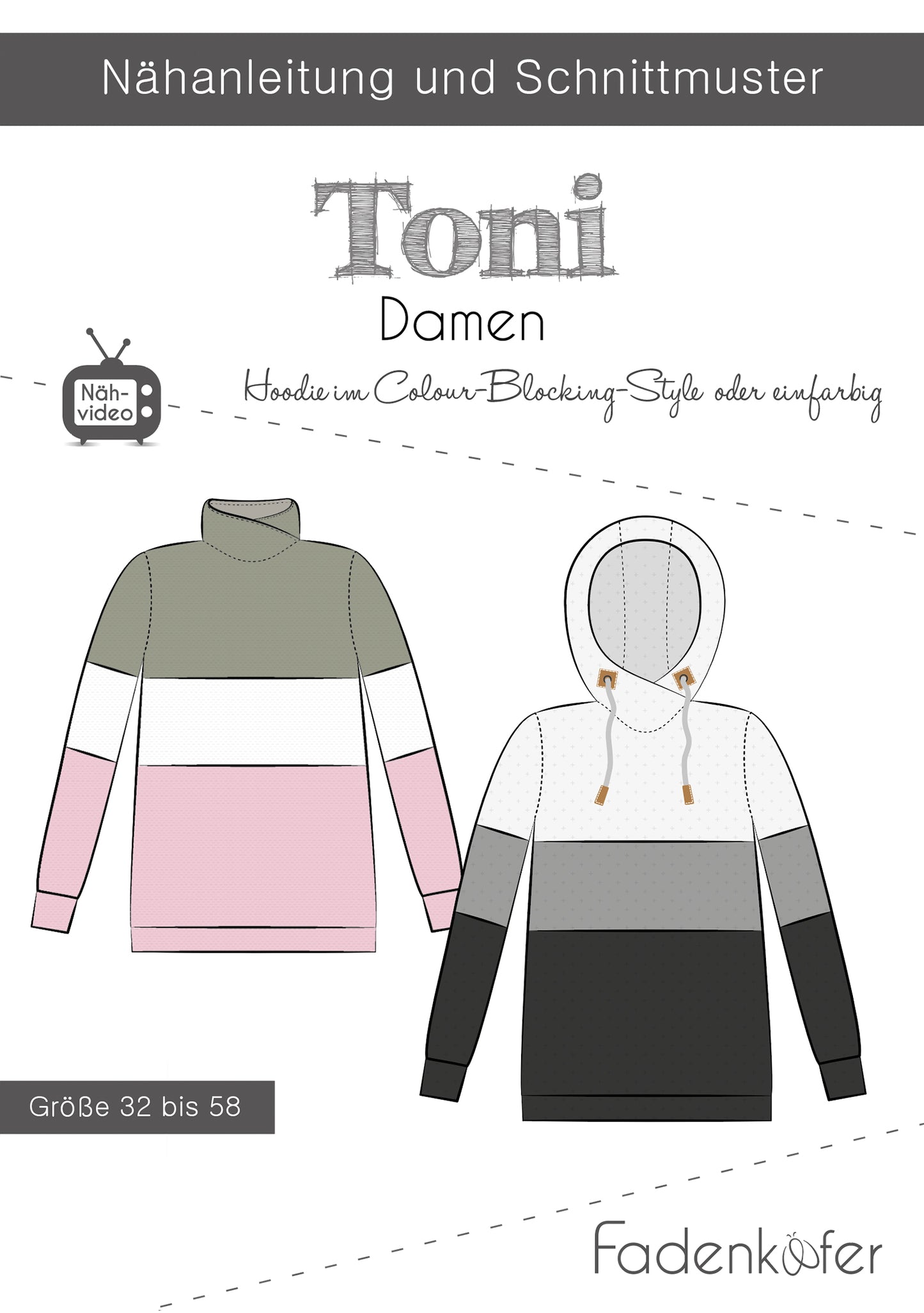 Nähpaket - Hoodie "Toni" für Damen