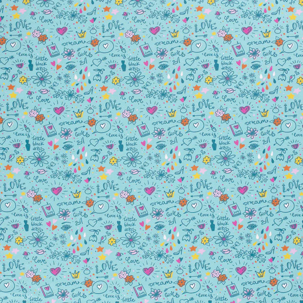 Jersey Druck "Love" türkis