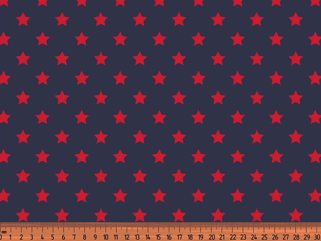 Jersey Baumwolle, Streifen und Sterne, rot, navy, weiß