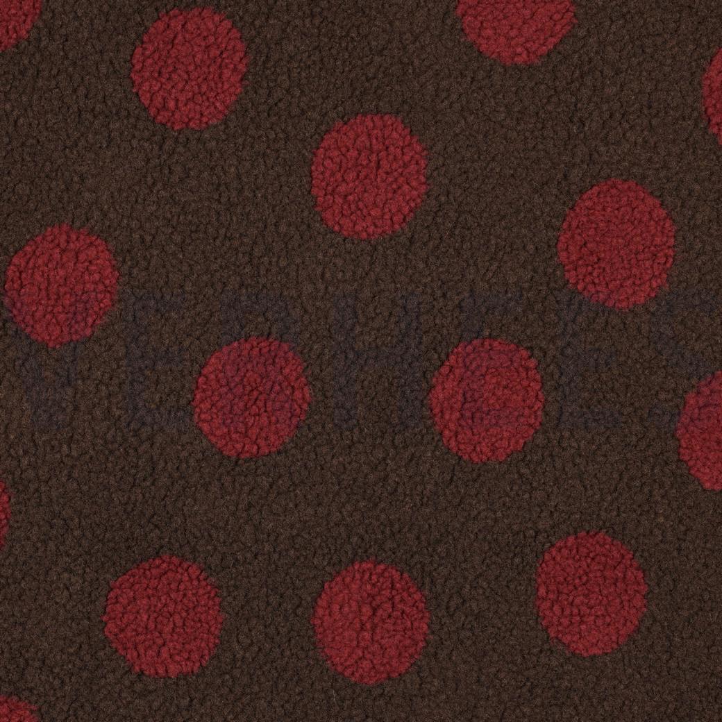 Teddy Fleece "Punkte" Dunkelbraun