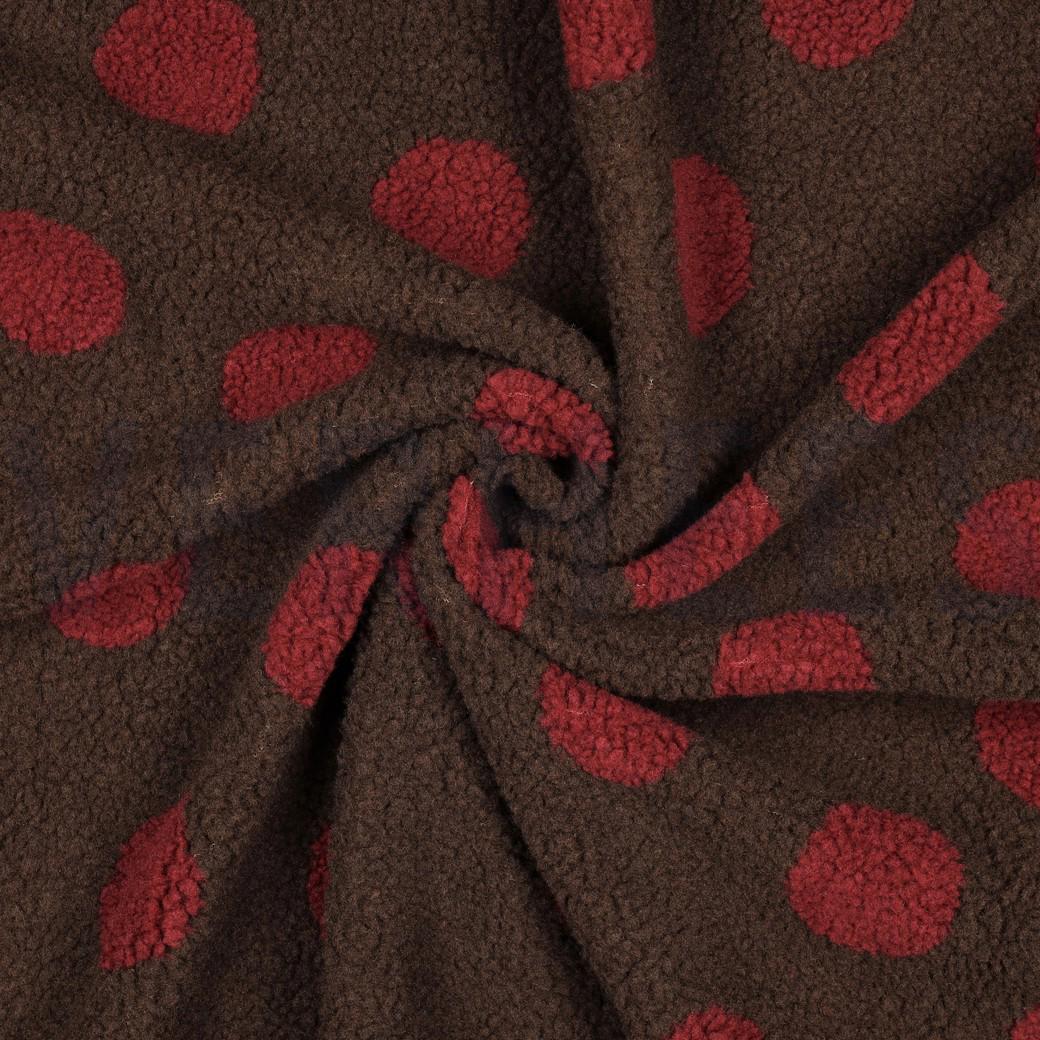 Teddy Fleece "Punkte" Dunkelbraun