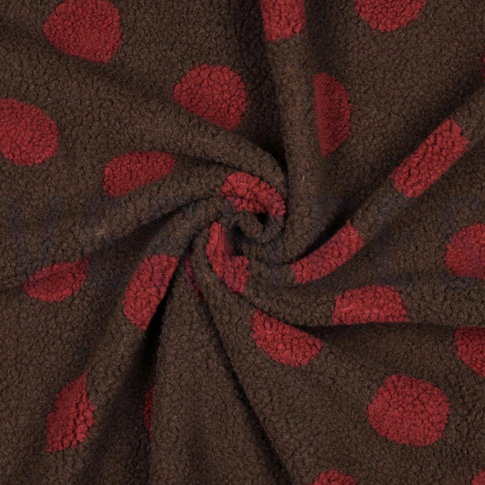 Teddy Fleece "Punkte" Dunkelbraun