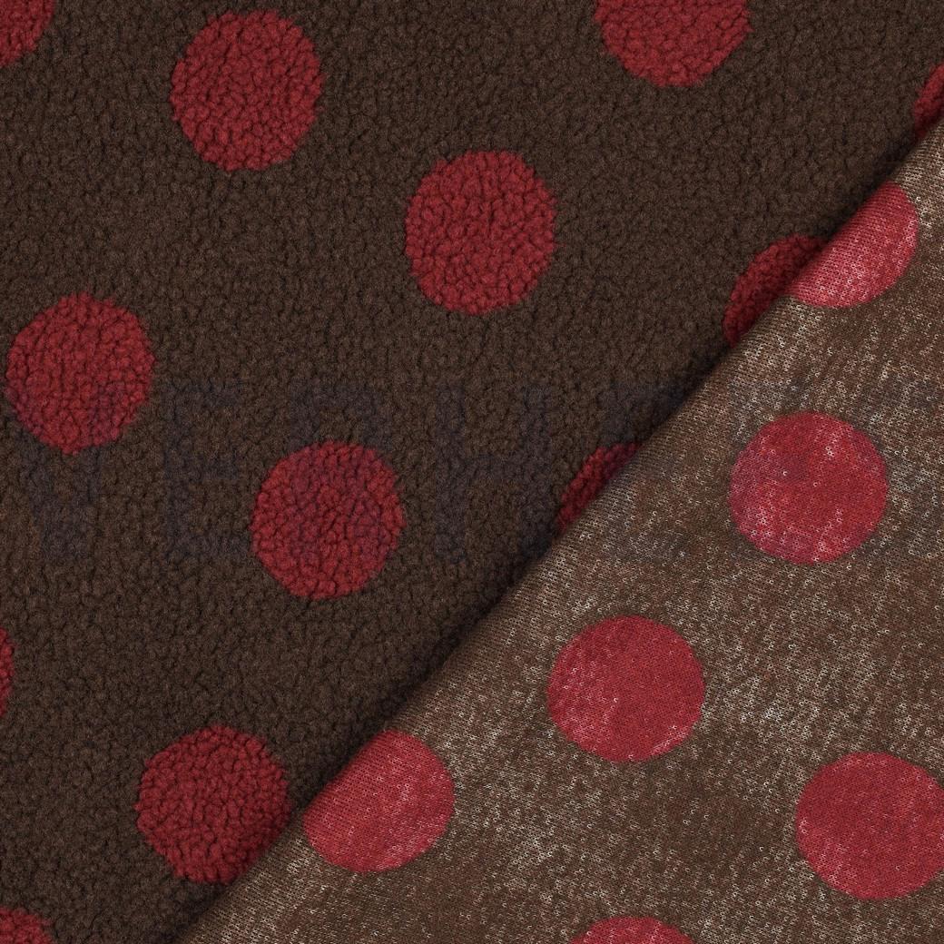 Teddy Fleece "Punkte" Dunkelbraun