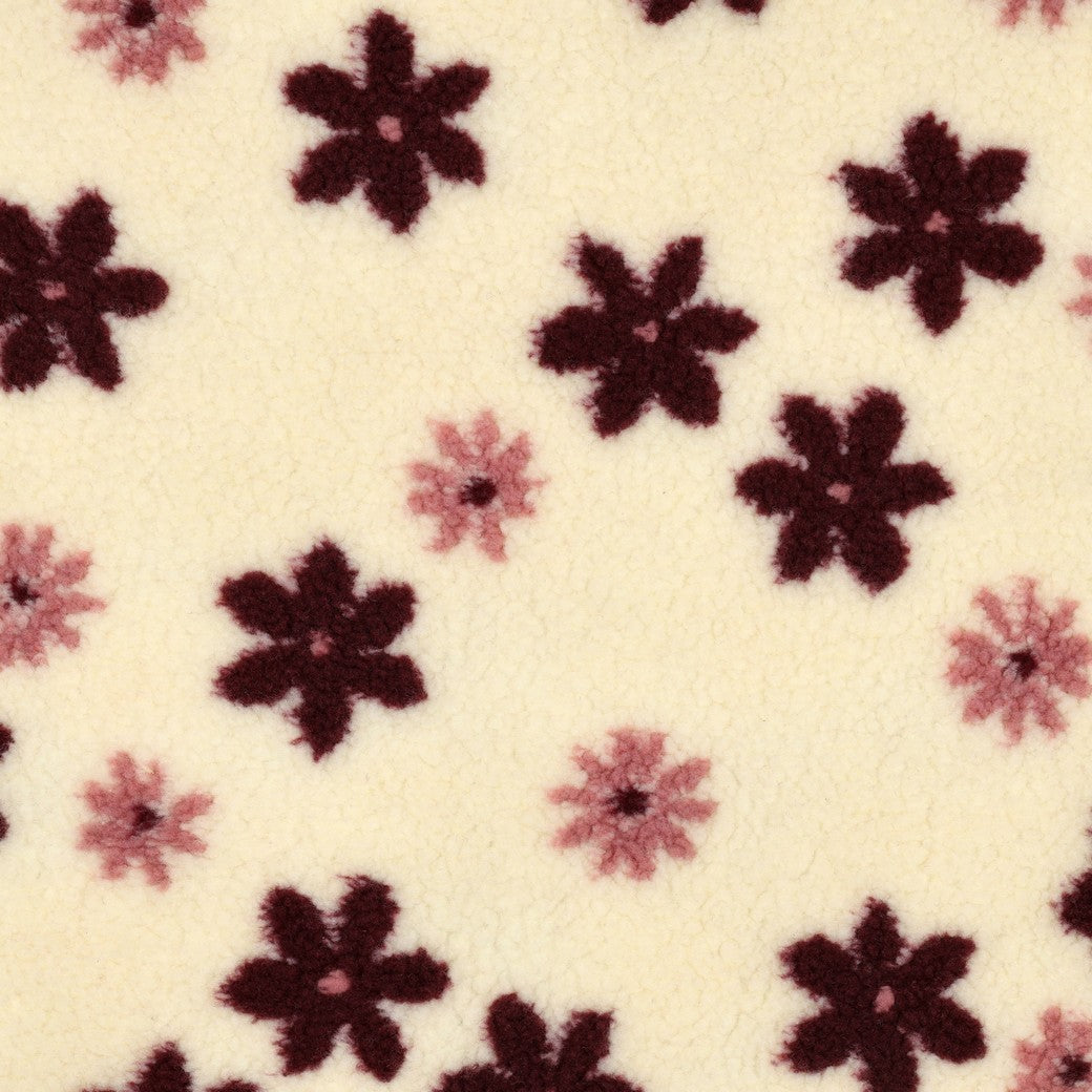 Teddy Fleece "Blumen" Off White