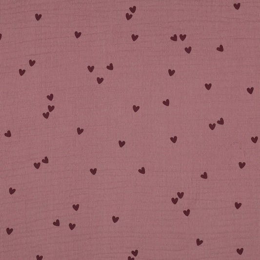 Musselin, Herzchen Altrosa