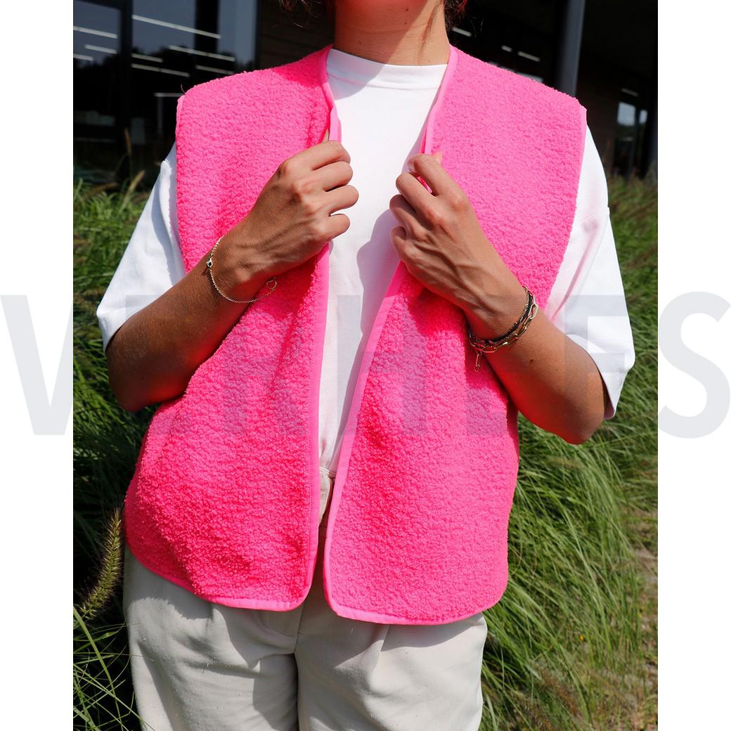 Teddy Fleece double sided-pink neon
