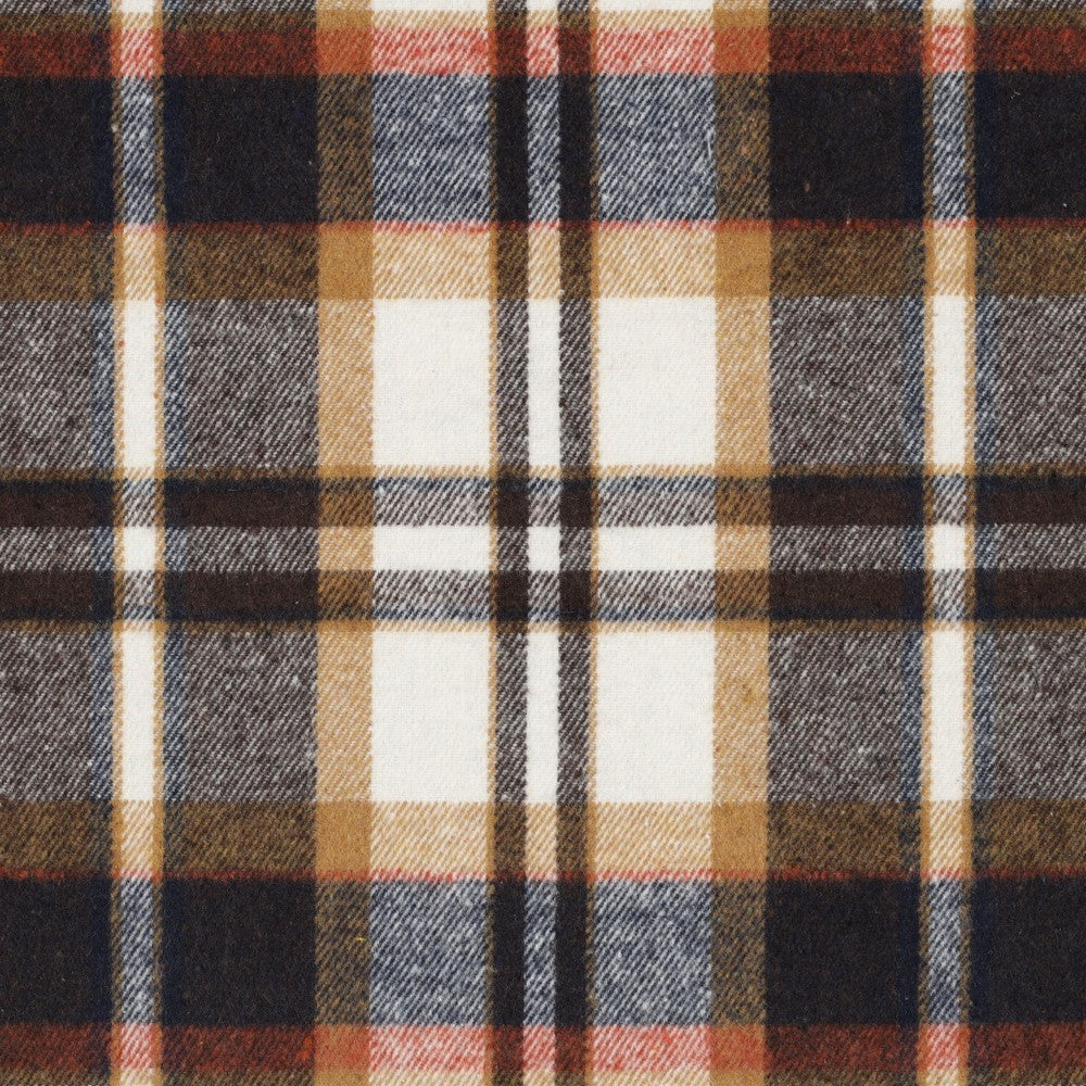 Brushed Check Flanellstoff Navy