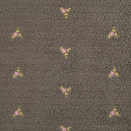 Teddy Fleece "Blümchen" Grau