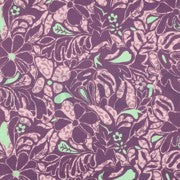 Cotton Satin "Blumen" Lila