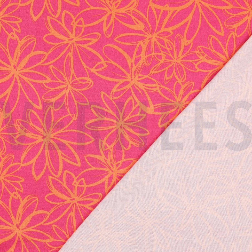 Rosella Stretch "Blumen" Fuchsia