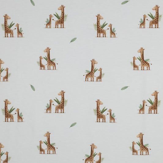 Bio- Jersey Druck "Giraffen" weiß