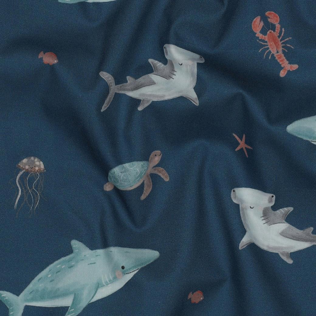 Baumwolle " Sea Life" petrol