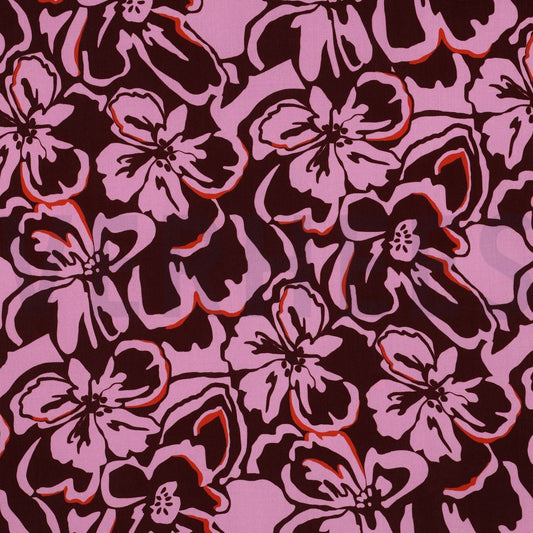 Lenzing Ecovero "Blumen" Burgundy