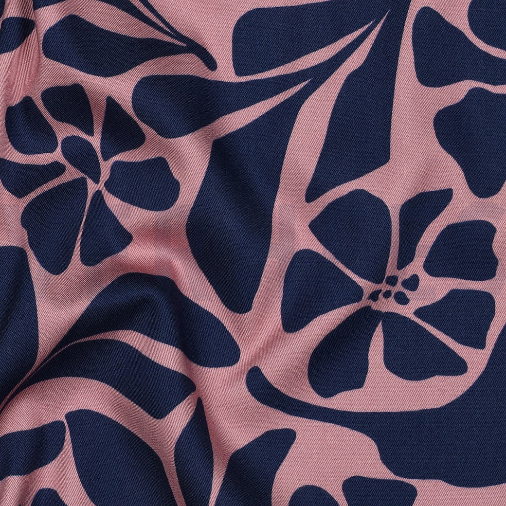 Rosella Stretch "Blumen" mauve