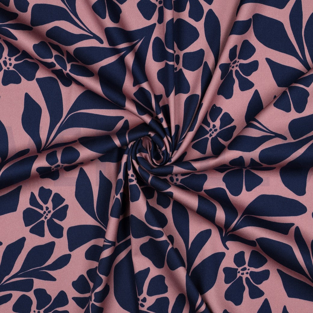 Rosella Stretch "Blumen" mauve