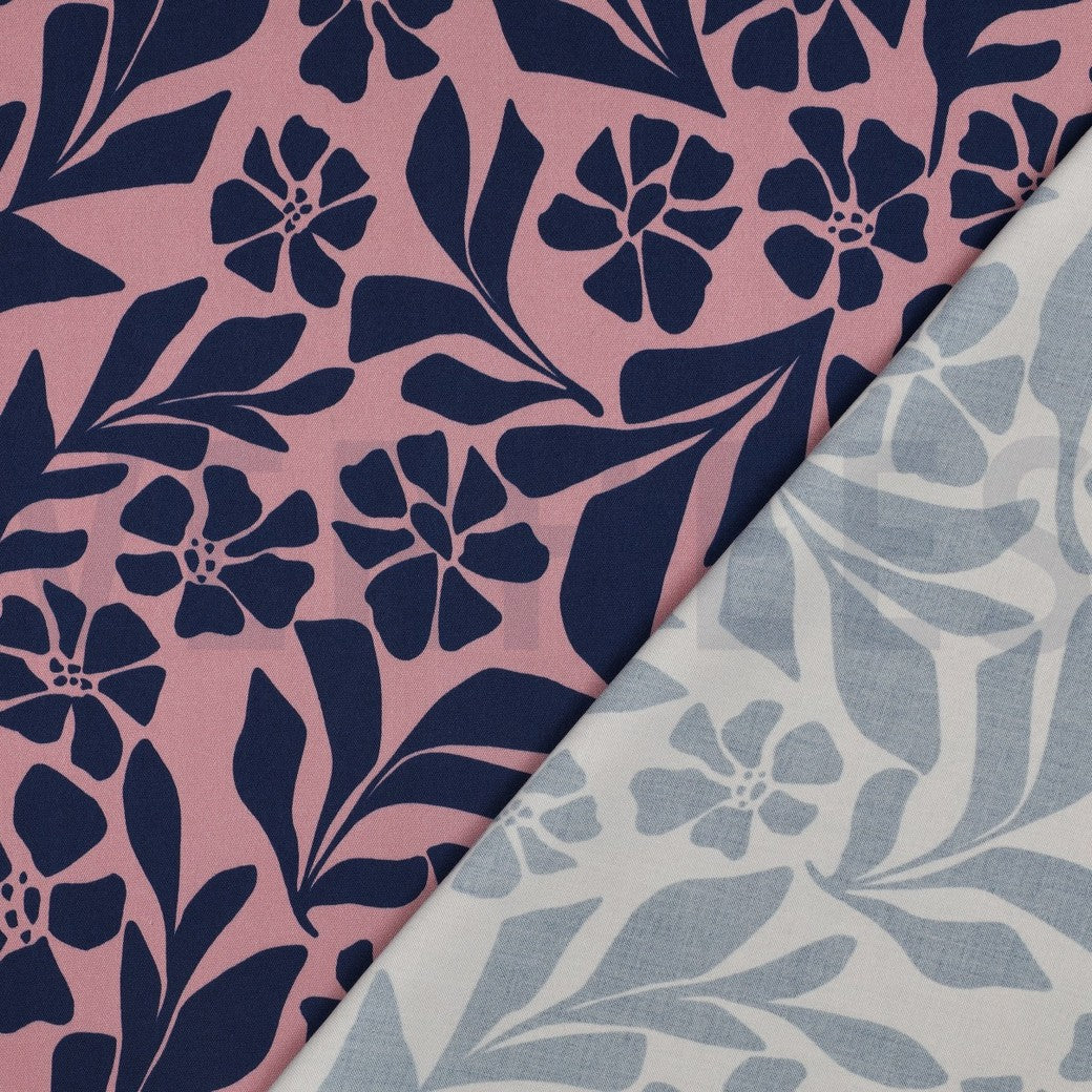 Rosella Stretch "Blumen" mauve