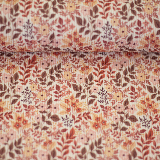 Ripp- Jersey Druck "Blumen"