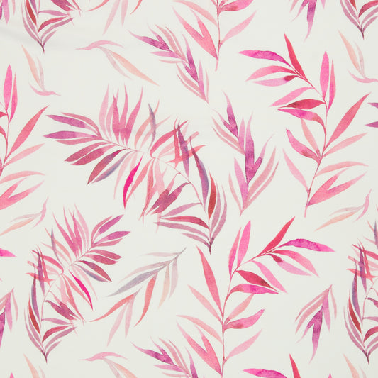 Baumwolle Jersey Palmenblätter, rosa/lila