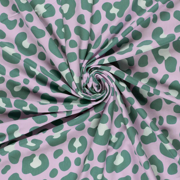 Jersey Druck Leoprint flieder