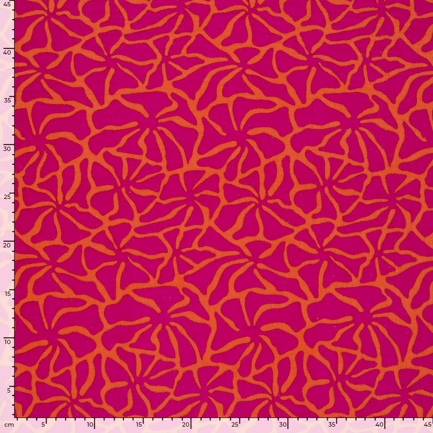 Musselin, Blumen orange/pink
