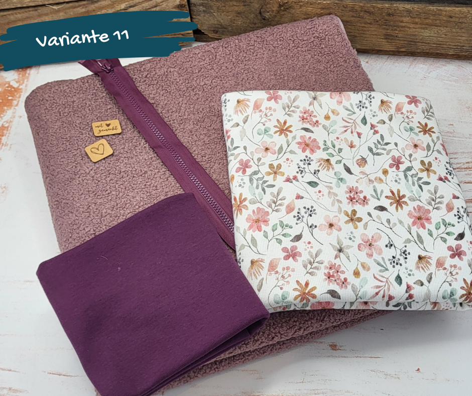 Nähpaket  "Lyblingsweste" (Gr.80-140) mit Teddyfleece