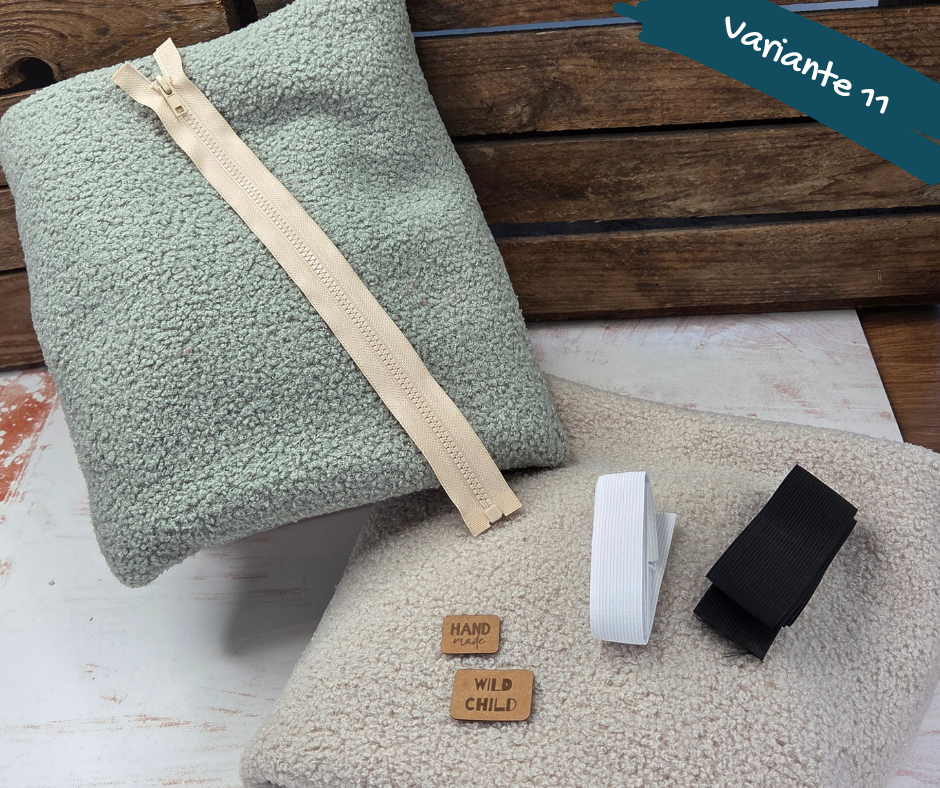 Nähpaket  "Troja" (Gr.80-146) mit Teddyfleece