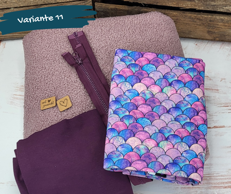 Nähpaket  "Lyblingsjacke" (Gr.86-134) mit Teddyfleece