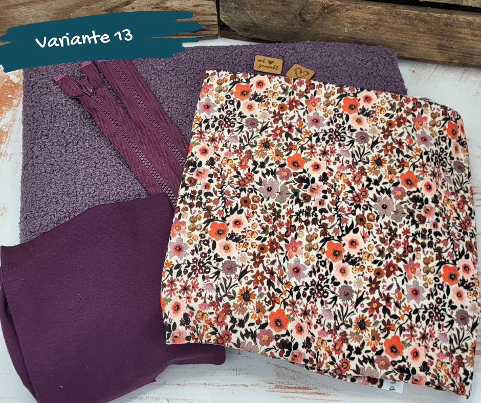 Nähpaket  "Lyblingsjacke" (Gr.86-134) mit Teddyfleece