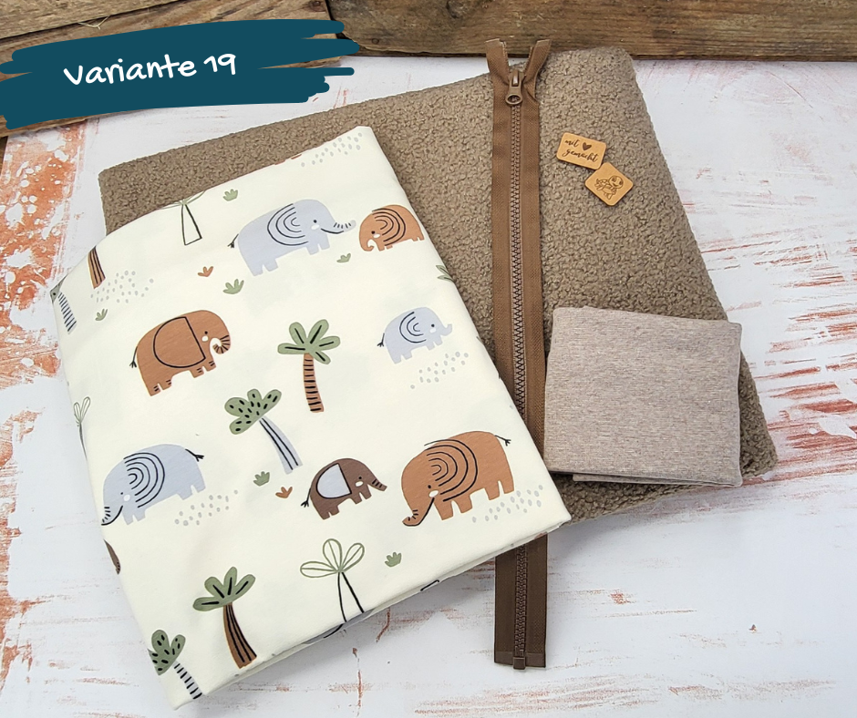 Nähpaket  "Lyblingsweste" (Gr.80-140) mit Teddyfleece