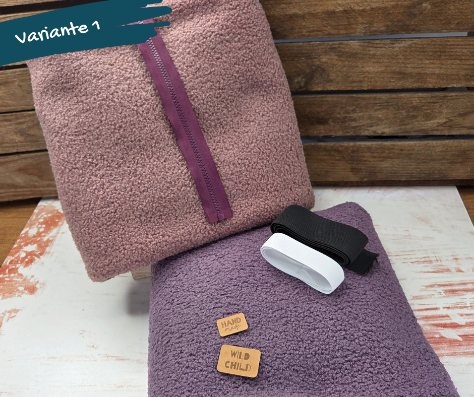 Nähpaket  "Troja" (Gr.80-146) mit Teddyfleece