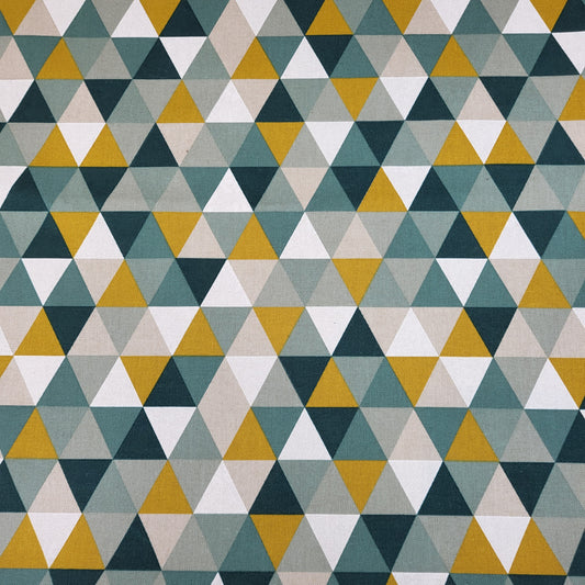 Dekostoff "Dreiecke" grün