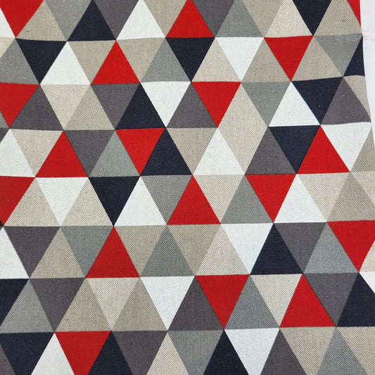 Dekostoff "Dreiecke" rot
