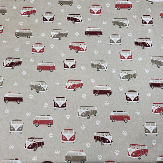 Dekostoff "VW Bulli" rot