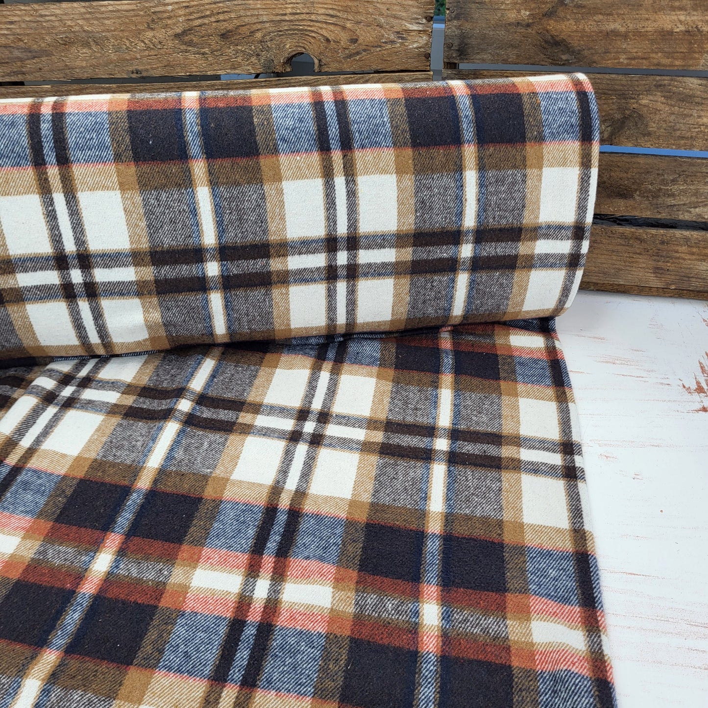 Brushed Check Flanellstoff