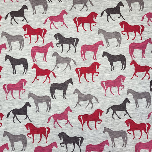 Sweat "Pferde" Grau meliert