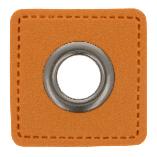 Ösen auf Kunstleder- braun