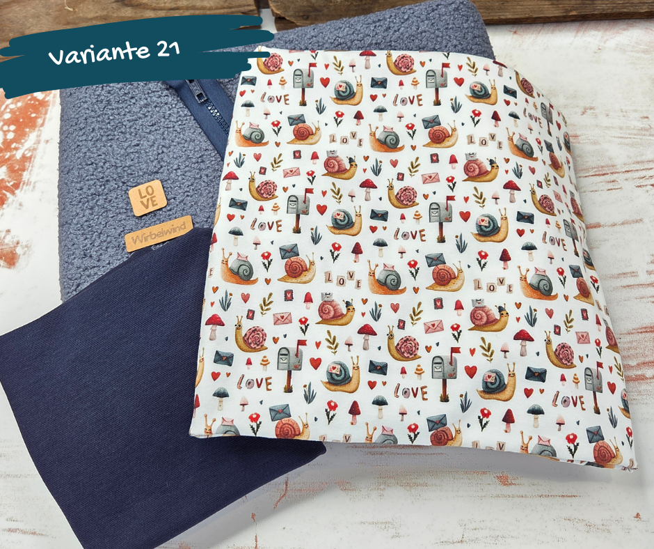 Nähpaket  "Lyblingsjacke" (Gr.86-134) mit Teddyfleece