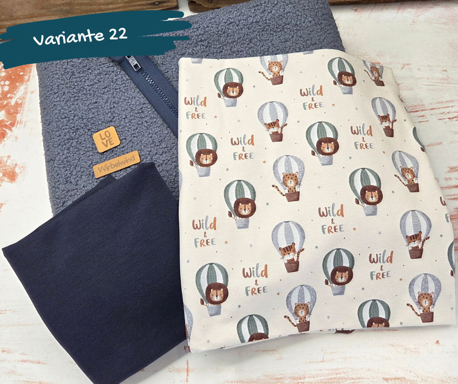 Nähpaket  "Lyblingsjacke" (Gr.86-134) mit Teddyfleece