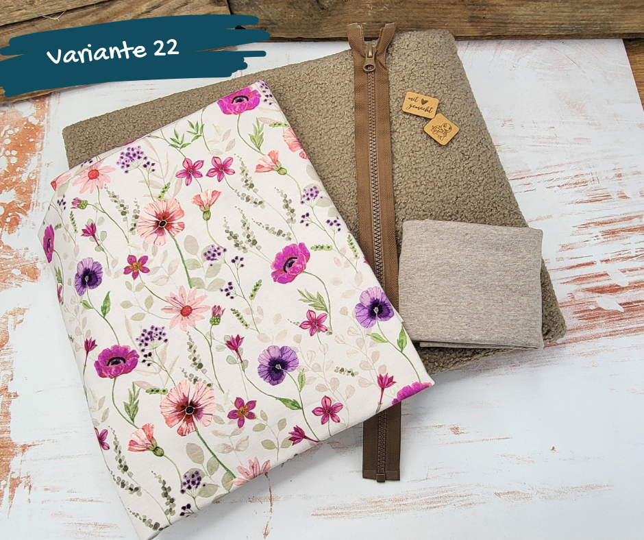 Nähpaket  "Lyblingsweste" (Gr.80-140) mit Teddyfleece