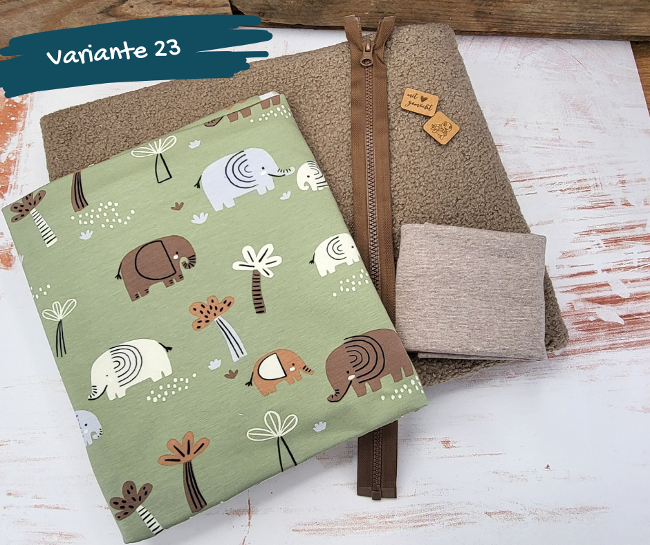 Nähpaket  "Lyblingsweste" (Gr.80-140) mit Teddyfleece