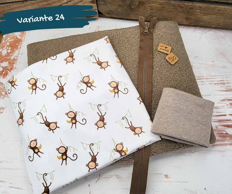 Nähpaket  "Lyblingsweste" (Gr.80-140) mit Teddyfleece