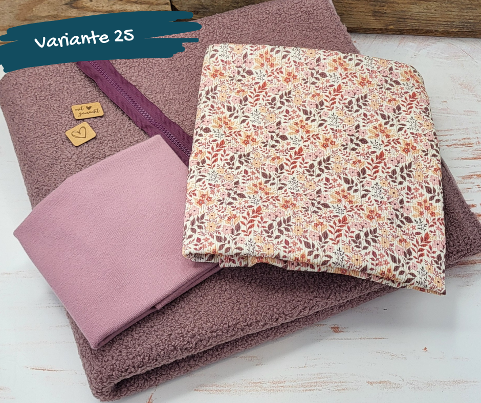 Nähpaket  "Lyblingsweste" (Gr.80-140) mit Teddyfleece