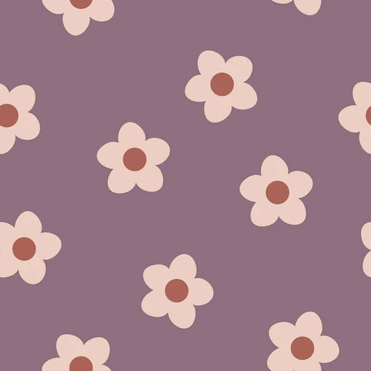 French Terry Blumen Violett