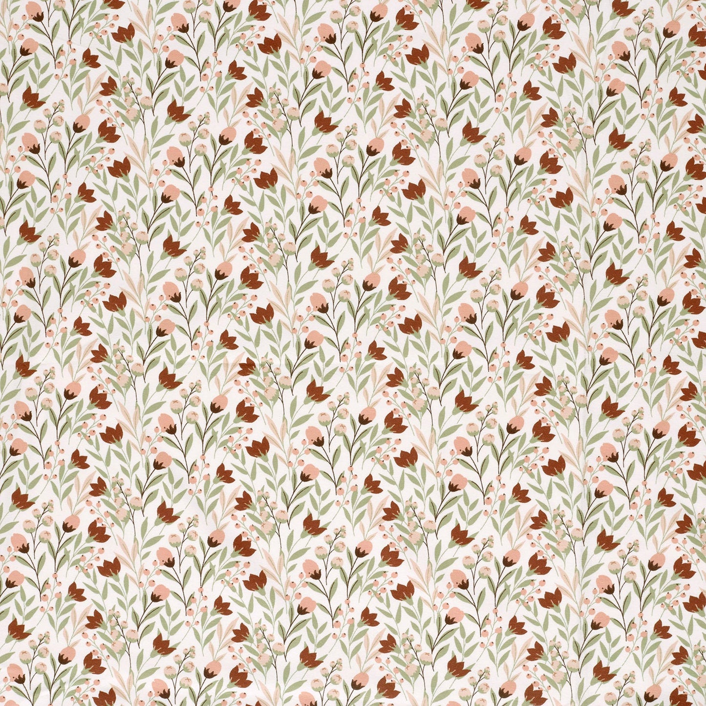 Jersey Druck "Blumen auf Wollweiß"