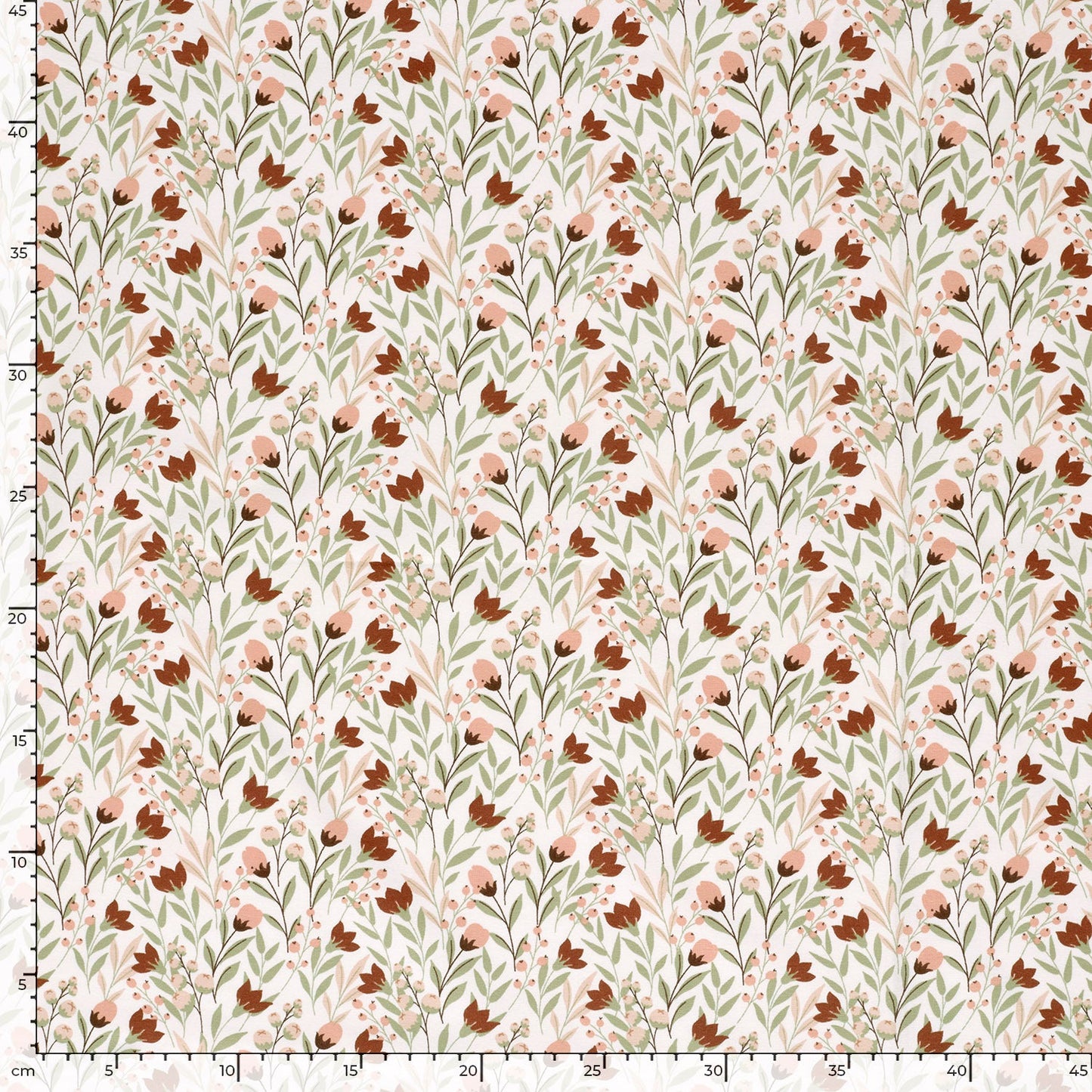 Jersey Druck "Blumen auf Wollweiß"